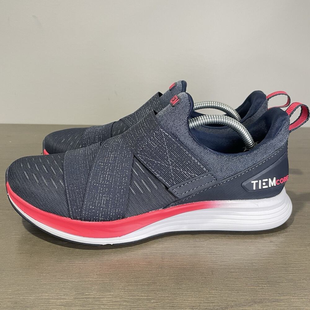 Tiem Womens Size 7.5 Training Shoes NEW Latus Deep Navy Sneaker Strap Fitness